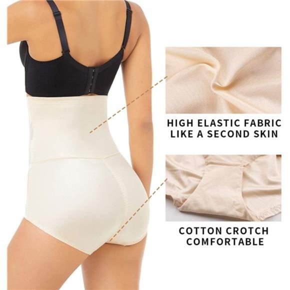 WOMEN's Hi-Waist Tummy Control Shapewear Beige - Picture 2 of 5